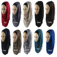 Cómoda y elegante bufanda Pashmina Rayon Hijab para mujer